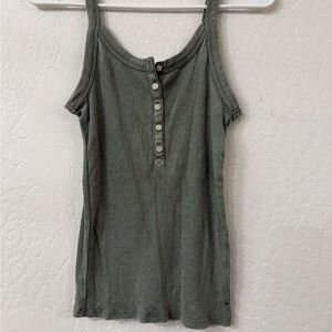 Aerie Olive Button-Up Tank Top